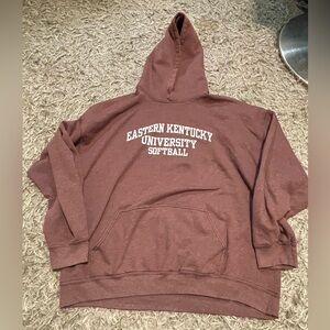 Gildan maroon Eastern Kentucky University Softball Hoodie